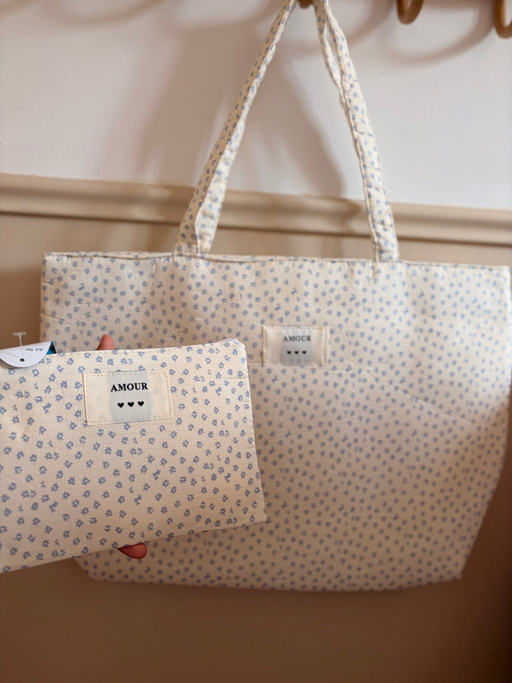 Sac cabas + pochette assortie