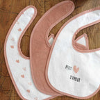 Lot de 6 bavoirs naissance - Petits Coeurs