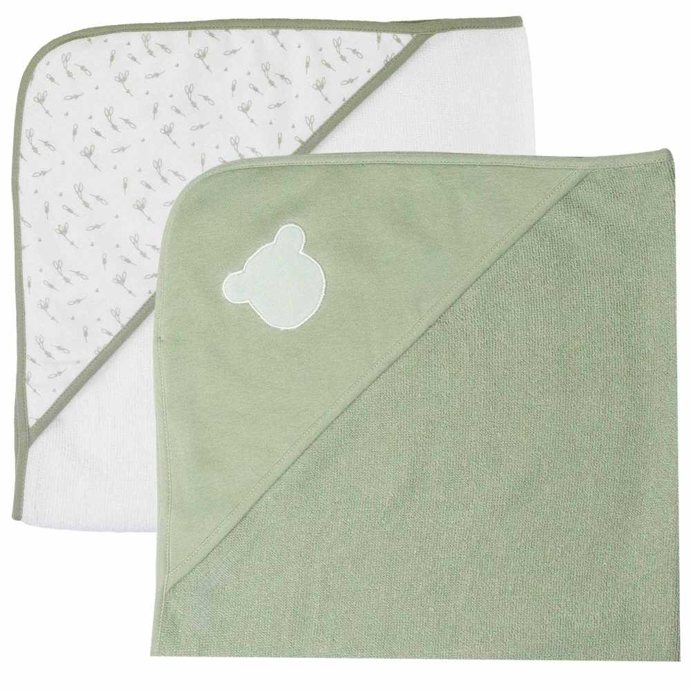 Lot de 2 capes de bain bébé avec capuche