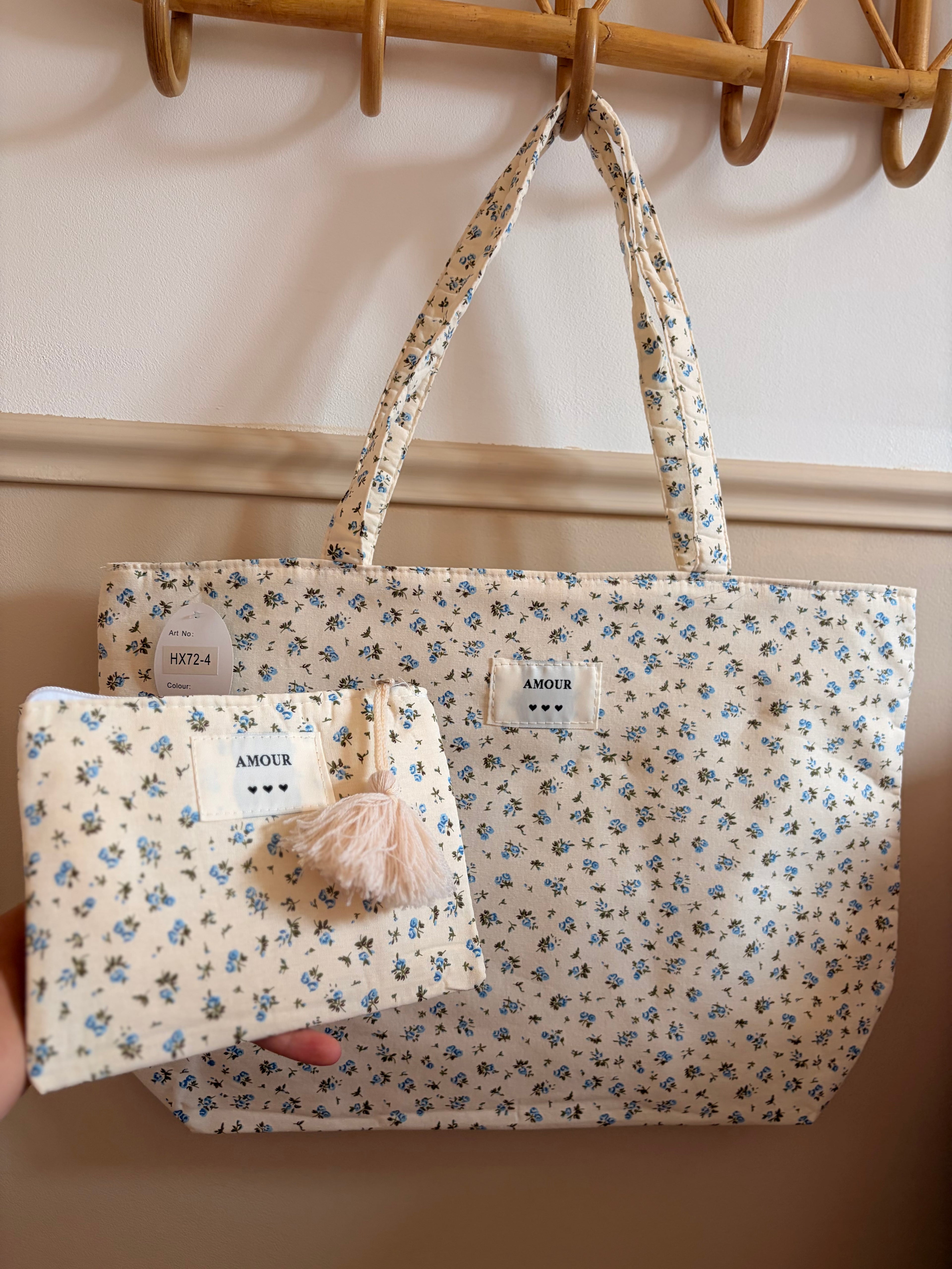 Sac cabas + pochette assortie