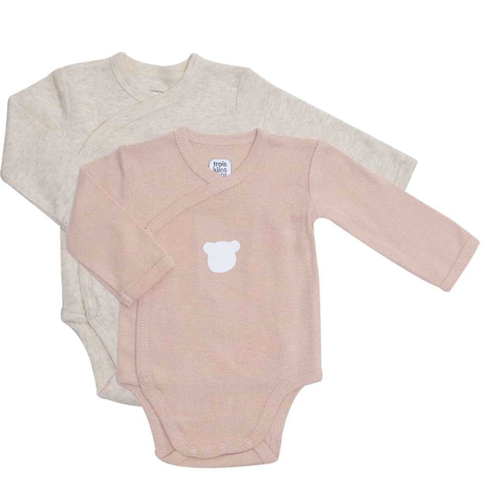 Lot de 2 bodies bébé manches longues – Ourson