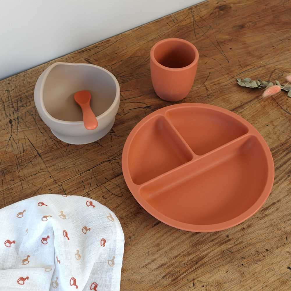 Set repas bébé en silicone 4 pièces