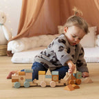 Train en bois empilable bébé – 26 pièces