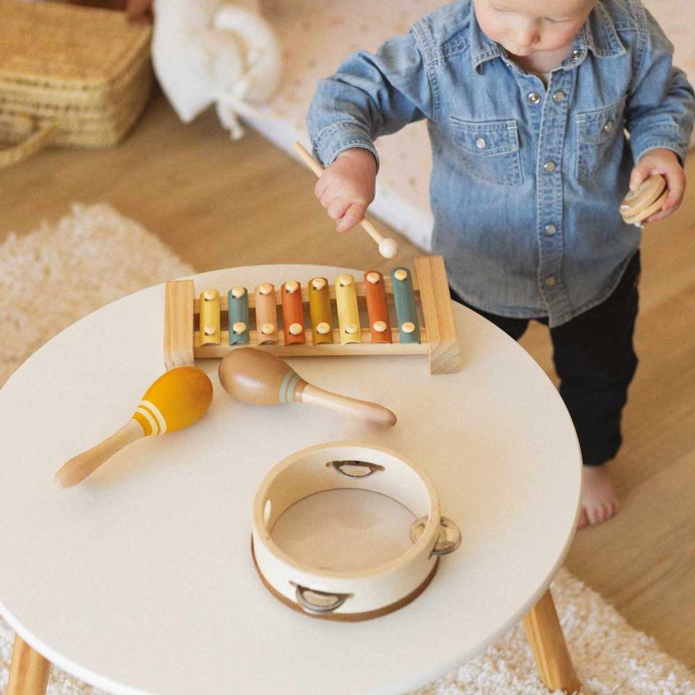 Coffret de 4 instruments de musique en bois pour bébé