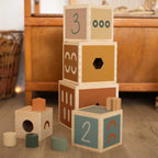 Cubes à empiler en bois – Tour éducative 5 pièces