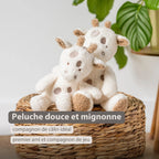 Peluche bébé girafe – 25 cm – Peluche douce pour bébé – Blanc cassé