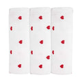 Lot de 3 langes bébé en mousseline de coton – Motif petits cœurs