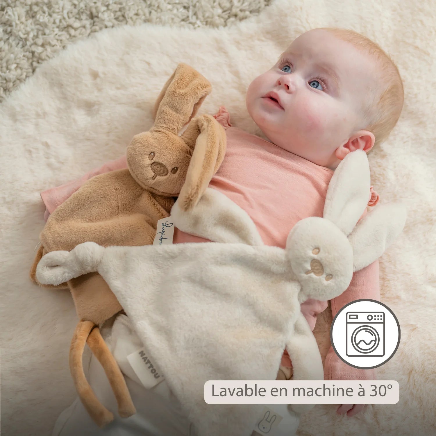 Doudou Bébé - 27 x 27 cm - Lapin Doudou