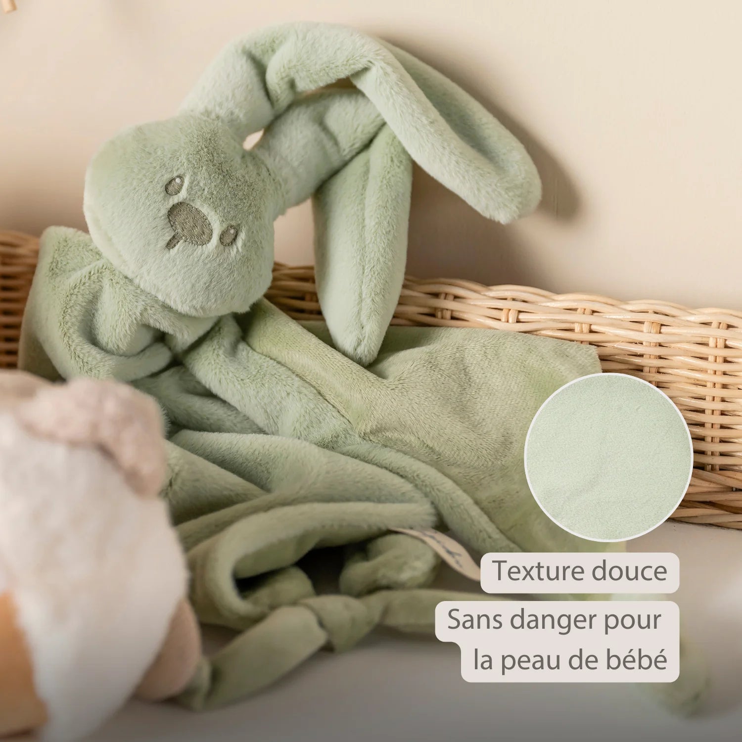 Lapidou Doudou bébé – 65 x 40 cm – Lapin doudou