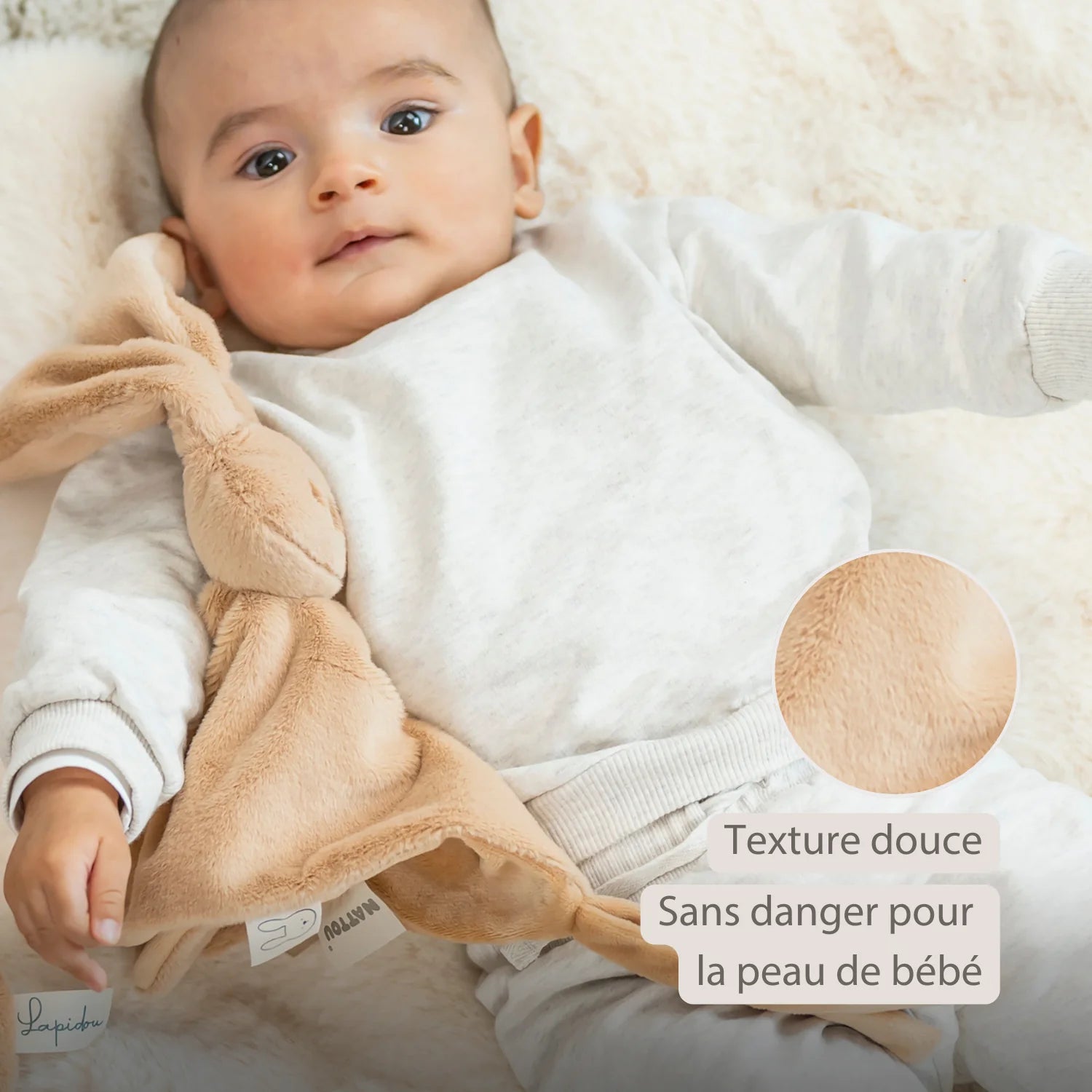Doudou Bébé - 27 x 27 cm - Lapin Doudou