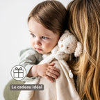 Doudou bébé avec peluche – 27 x 27 cm