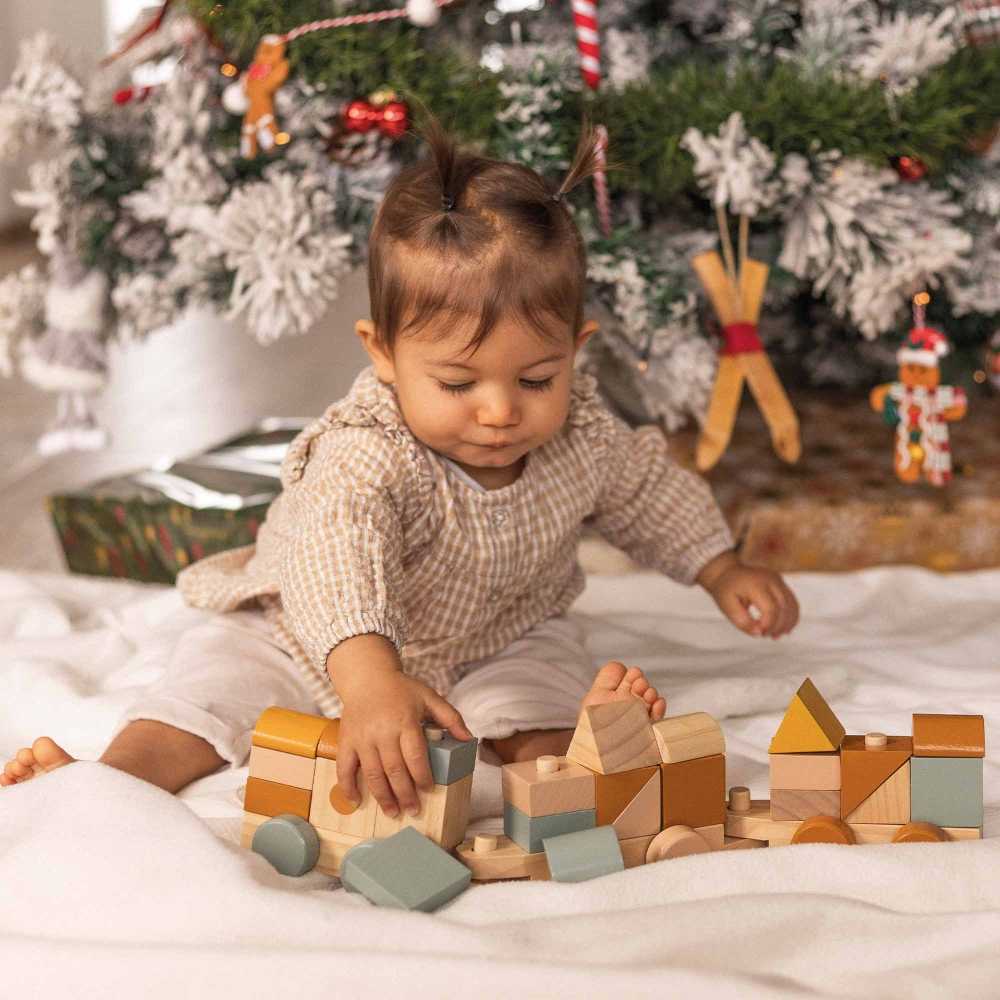 Train en bois empilable bébé – 26 pièces