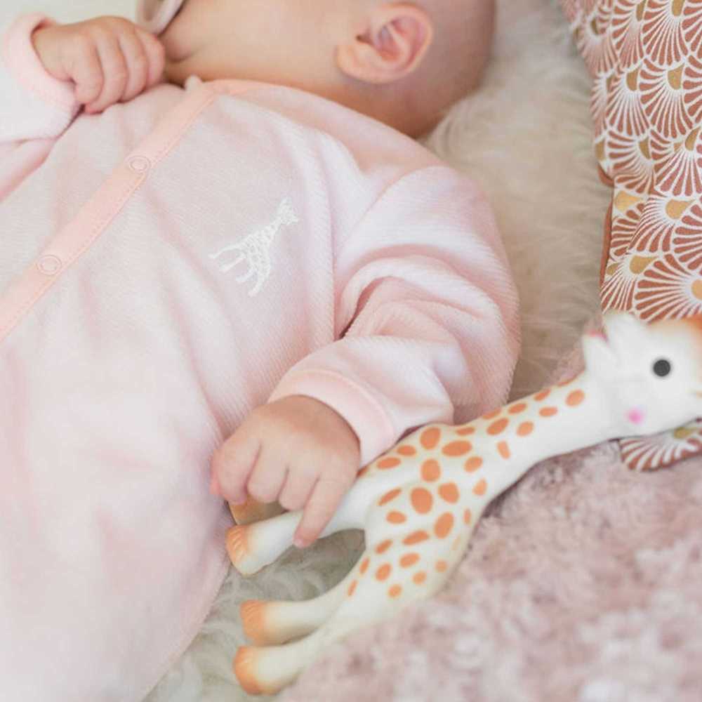 Pyjama fille rose en velours drop needle ©Sophie la girafe ★ Trois Kilos Sept
