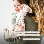 Doudou bébé avec peluche – 27 x 27 cm