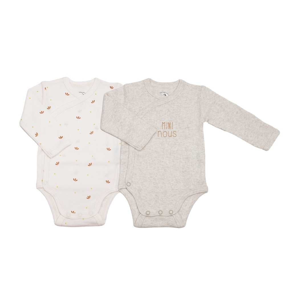Lot de 2 bodies bébé manches longues – Mini Nous