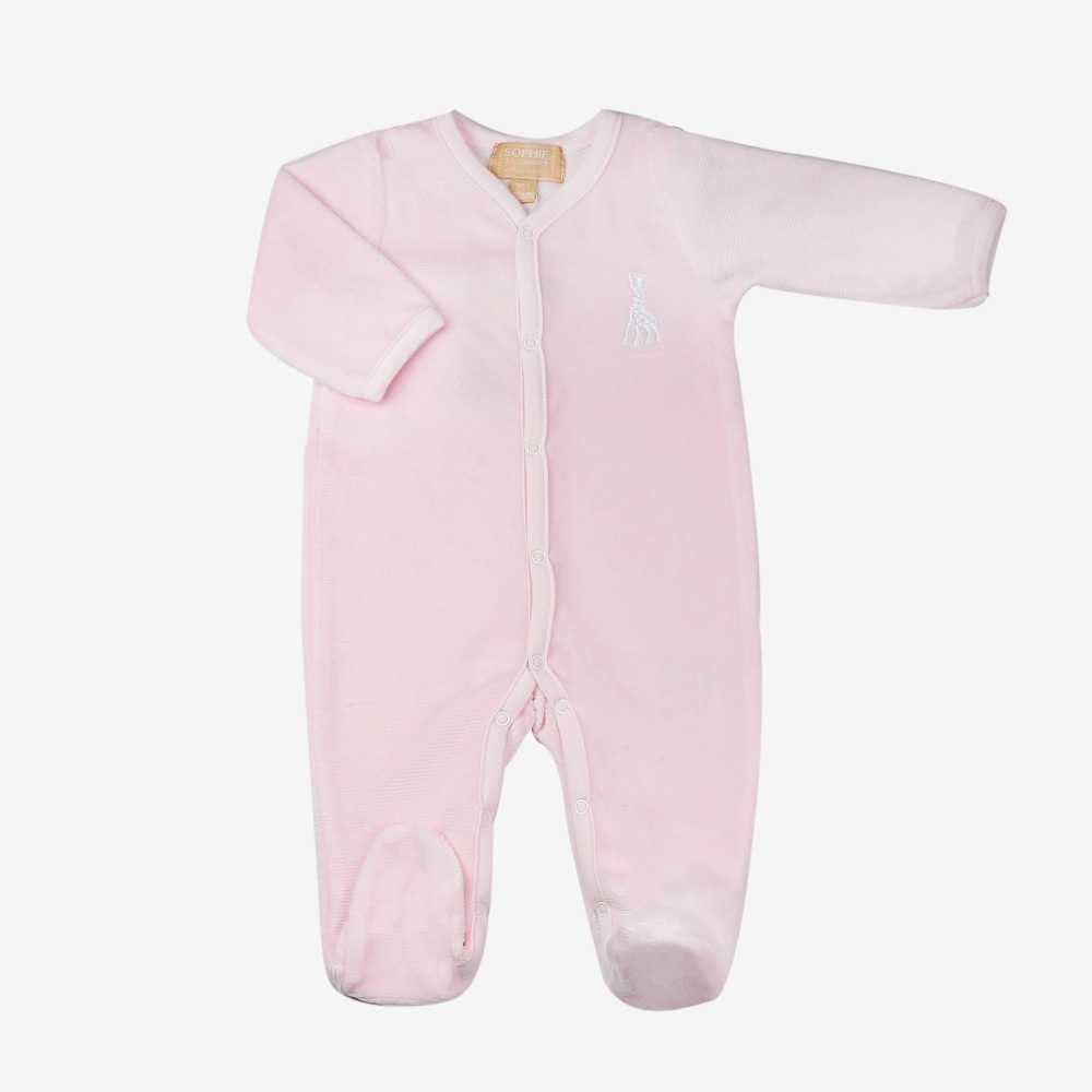Pyjama fille rose en velours drop needle ©Sophie la girafe ★ Trois Kilos Sept