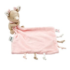 Couverture bébé FanFan avec motif câlin - 27 x 27 cm - Cerf Doudou - Beige
