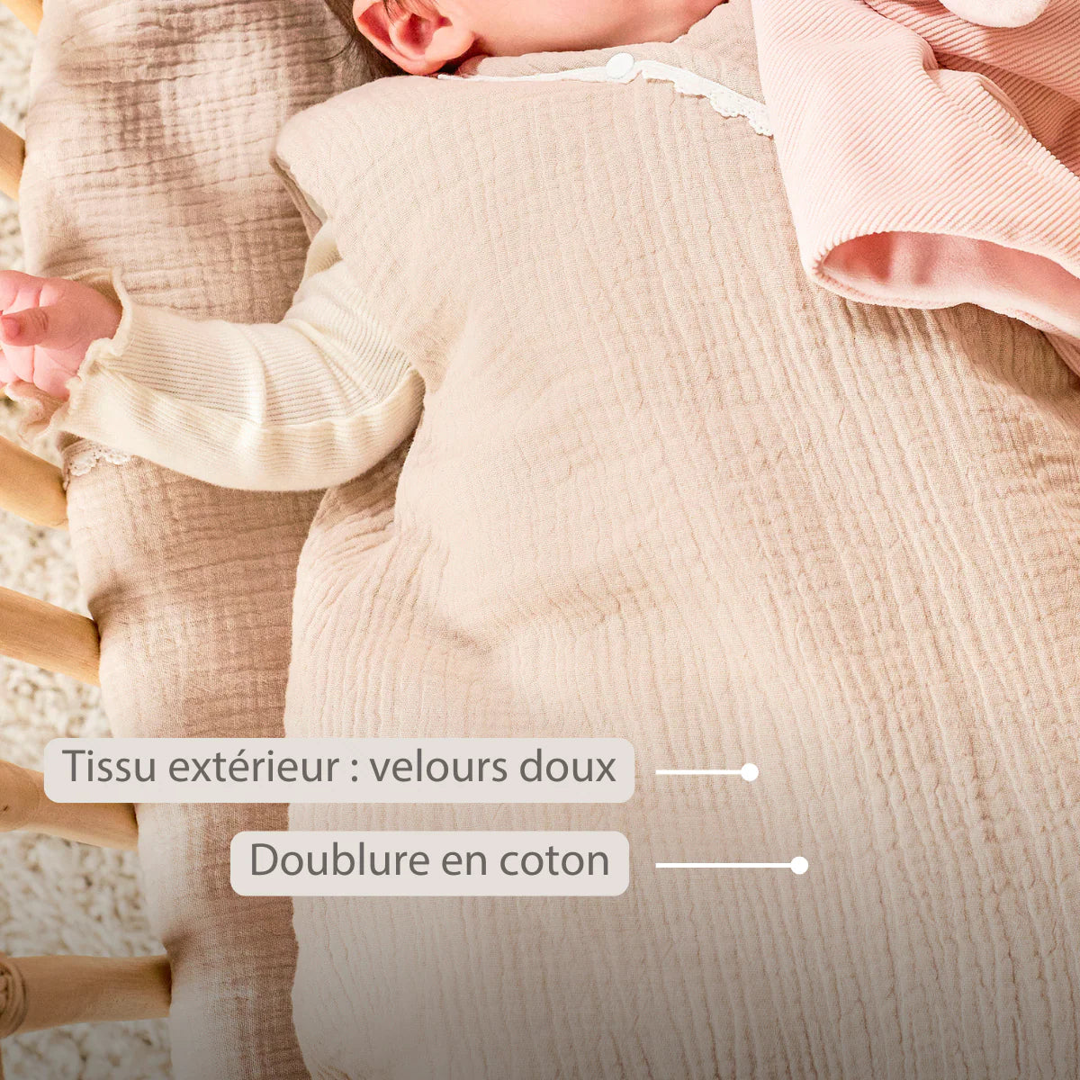 Gigoteuse bébé FanFan 90 cm (6-24m) – Gigoteuse couleur sable – Tetra Cotton – TOG 2