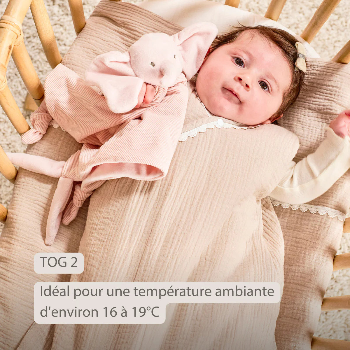 Gigoteuse bébé FanFan 90 cm (6-24m) – Gigoteuse couleur sable – Tetra Cotton – TOG 2