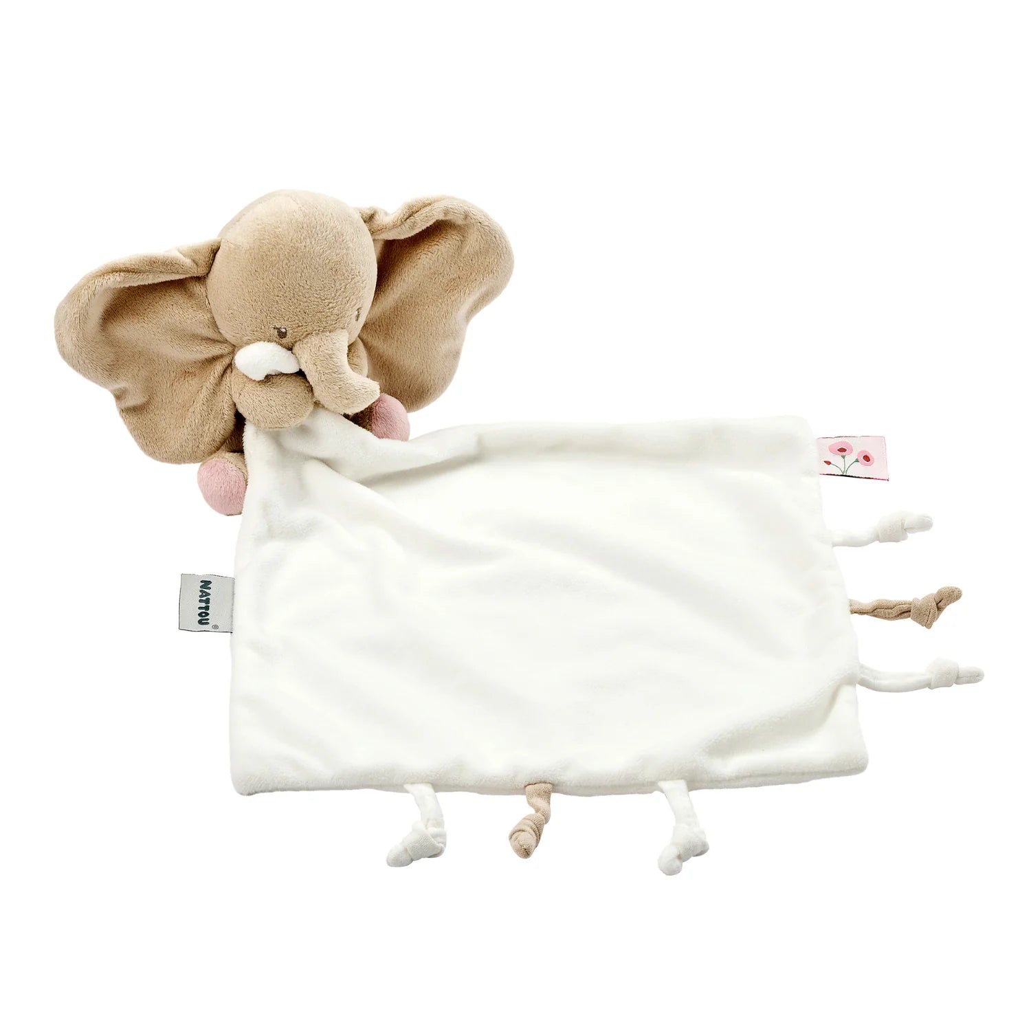 Peluche bébé FanFan avec Cuddle - 27 x 27 cm - Éléphant Doudou - Blanc cassé