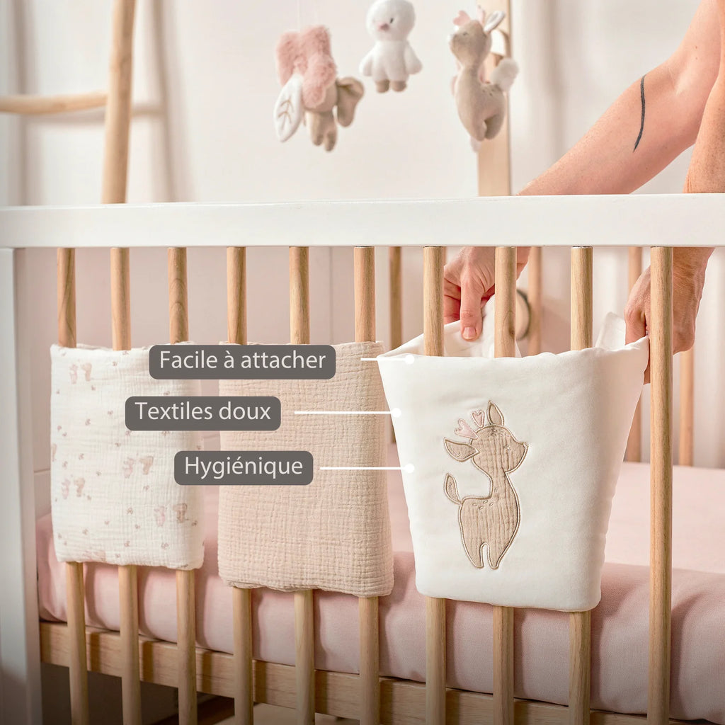 Tour de lit FanFan – Protection de tête bébé – 20 x 20 cm – 6 pièces