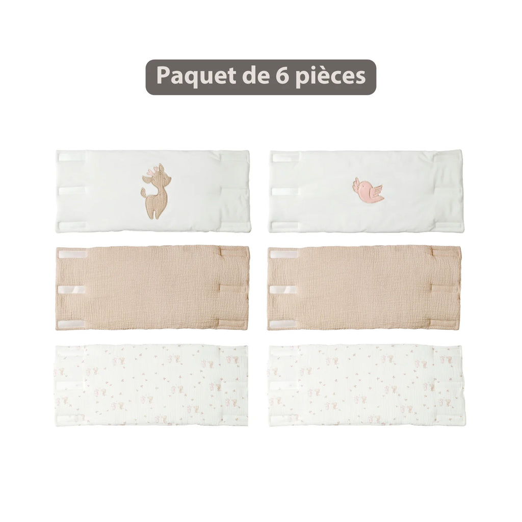 Tour de lit FanFan – Protection de tête bébé – 20 x 20 cm – 6 pièces