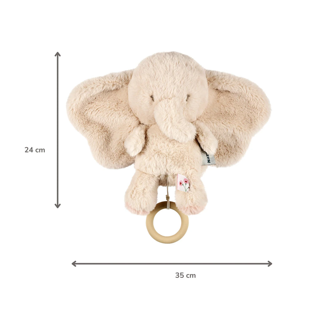 Éléphant musical FanFan - 25 cm - Doux et musical - Sable