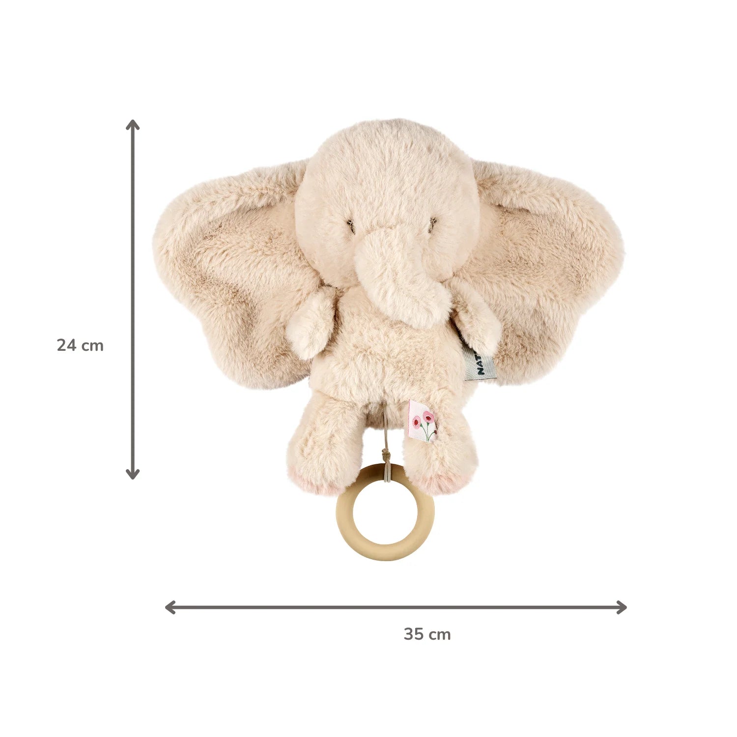 Éléphant musical FanFan - 25 cm - Doux et musical - Sable