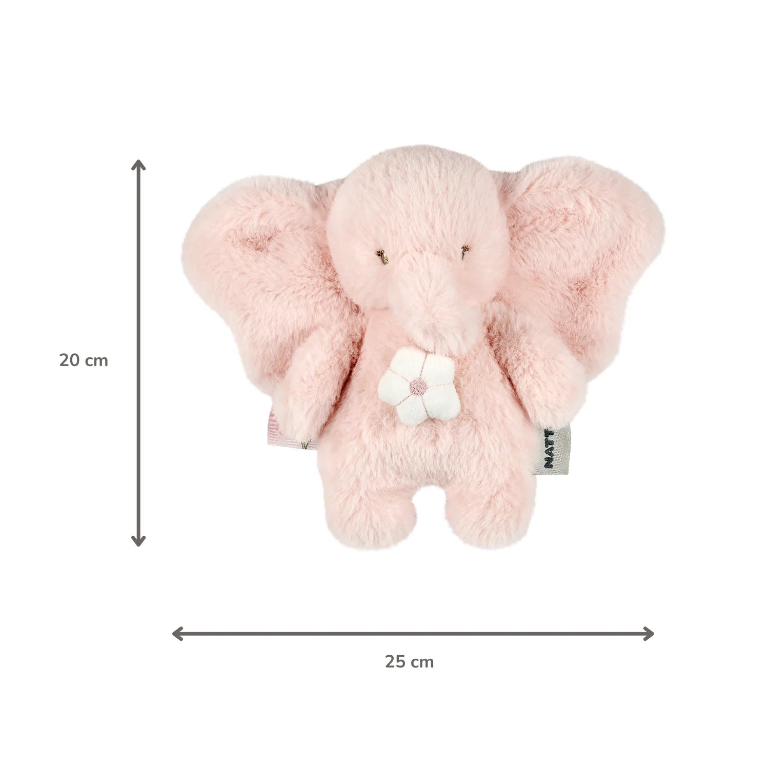 Éléphant musical en peluche FanFan – 20 cm – Peluche douce et musicale – Rose