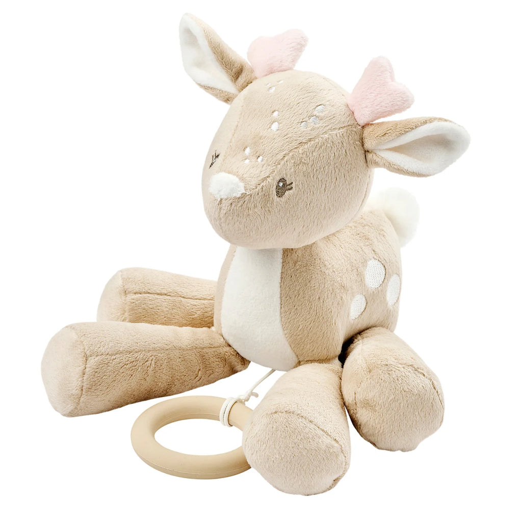 Peluche musicale FanFan petit cerf - 25 cm - Peluche avec musique - Beige