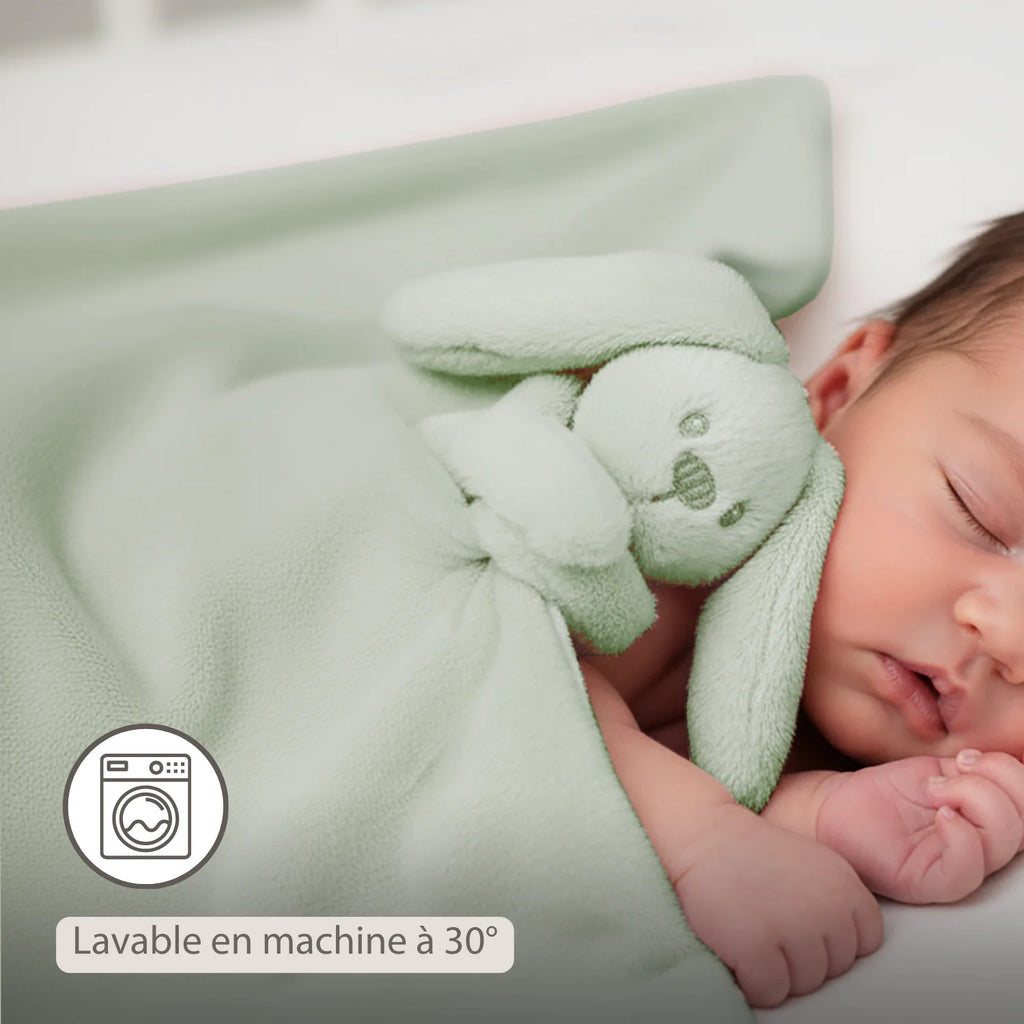 Couverture bébé Lapidou avec peluche - 50 x 50 cm - Lapin Doudou -