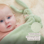 Couverture bébé Lapidou avec peluche - 50 x 50 cm - Lapin Doudou -
