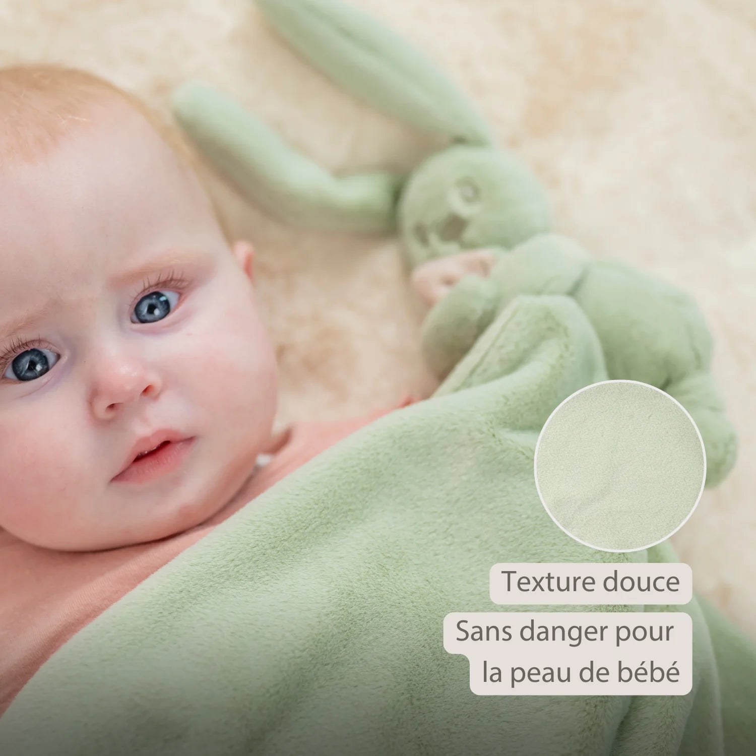 Couverture bébé Lapidou avec peluche - 50 x 50 cm - Lapin Doudou -