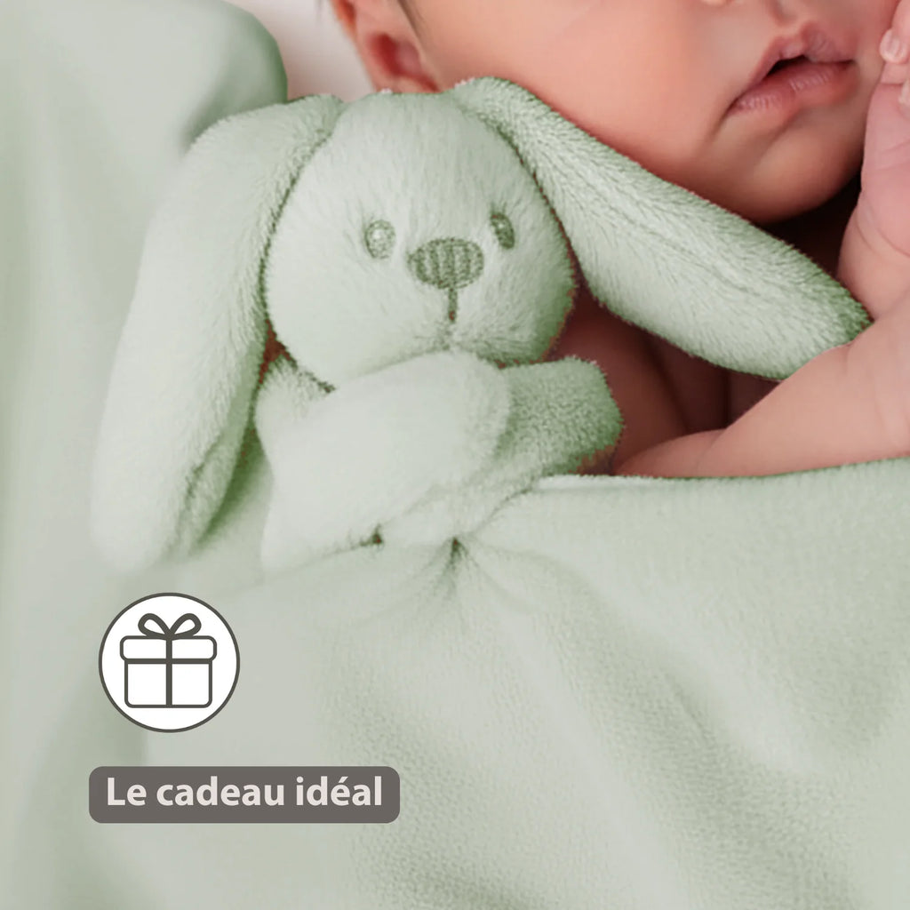 Couverture bébé Lapidou avec peluche - 50 x 50 cm - Lapin Doudou -