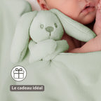 Couverture bébé Lapidou avec peluche - 50 x 50 cm - Lapin Doudou -