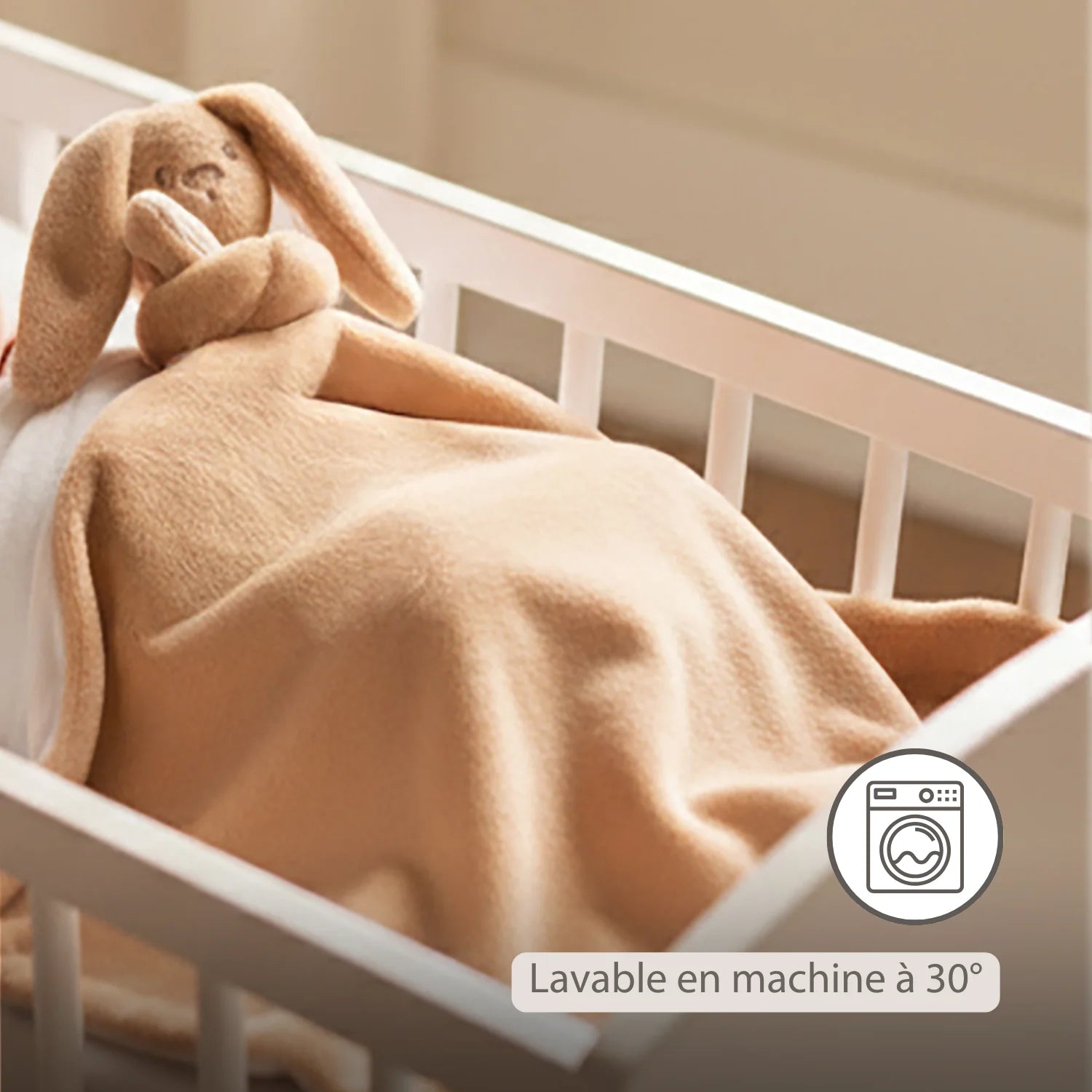 Couverture bébé Lapidou avec peluche - 50 x 50 cm - Lapin Doudou -