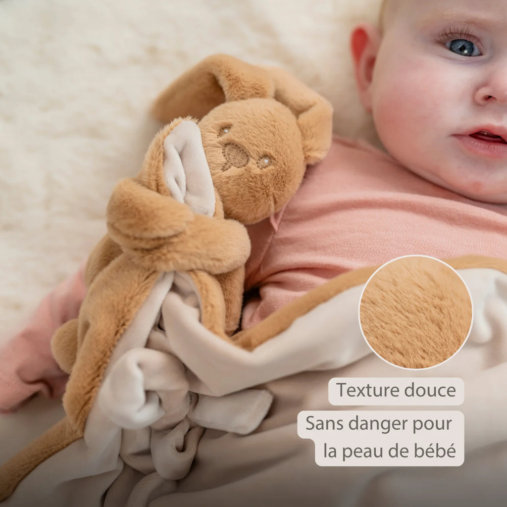 Couverture bébé Lapidou avec peluche - 50 x 50 cm - Lapin Doudou -