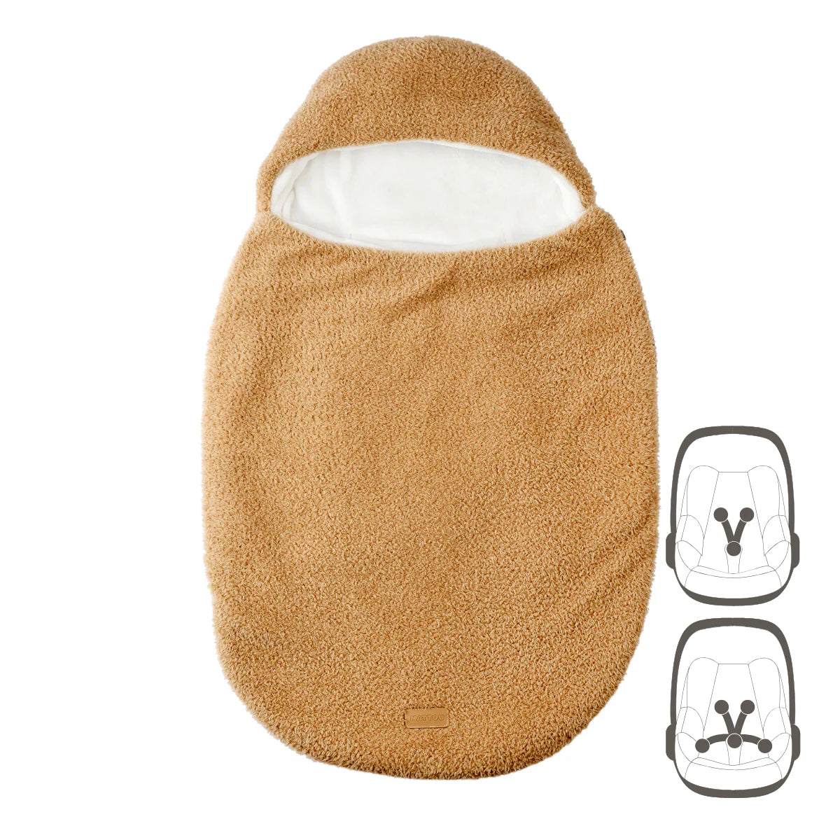 Nid bébé brun 0-6 mois – Petit nid douillet – Pour siège auto et poussette
