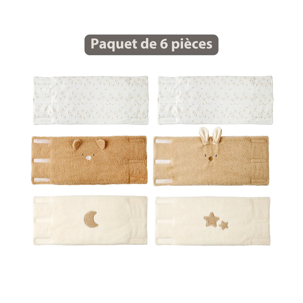 Set de protections de lit 6 pièces – Protège-barreaux lit bébé – Sécurité de lit douce