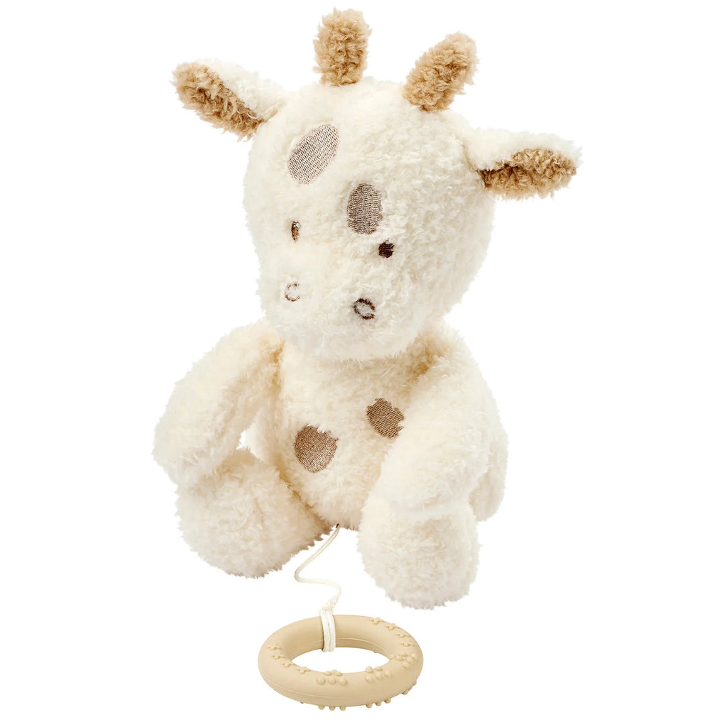 Peluche musicale bébé girafe – 32 cm – Peluche douce avec musique – Blanc cassé