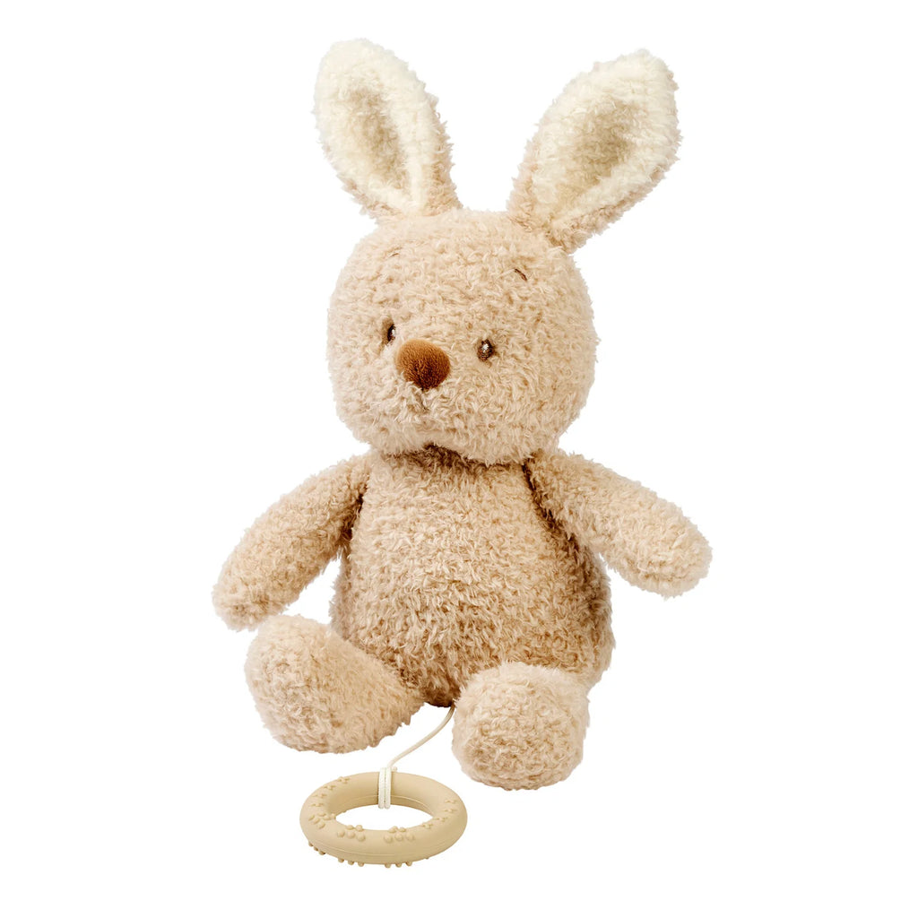 Peluche musicale bébé lapin – 25 cm – Peluche douce avec musique – Beige