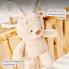 Peluche musicale bébé lapin – 25 cm – Peluche douce avec musique – Beige