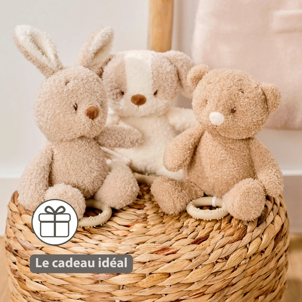 Peluche musicale bébé lapin – 25 cm – Peluche douce avec musique – Beige