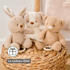 Peluche musicale bébé lapin – 25 cm – Peluche douce avec musique – Beige