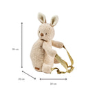Sac à dos peluche – 30 cm – Cartable maternelle – Sac lapin doux – Écru
