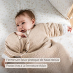 Gigoteuse Teddy beige 70 cm – Manches amovibles – TOG 2,5 – Gigoteuse bébé douce