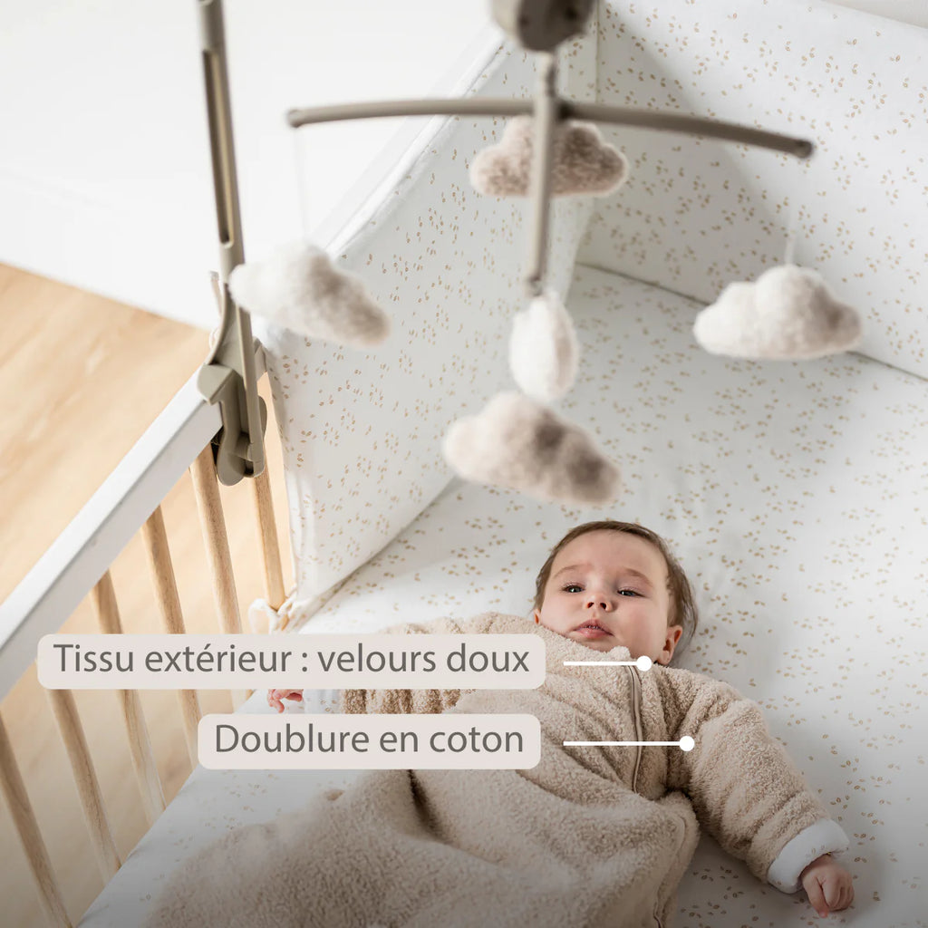 Gigoteuse Teddy beige 70 cm – Manches amovibles – TOG 2,5 – Gigoteuse bébé douce