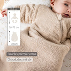 Gigoteuse Teddy beige 70 cm – Manches amovibles – TOG 2,5 – Gigoteuse bébé douce